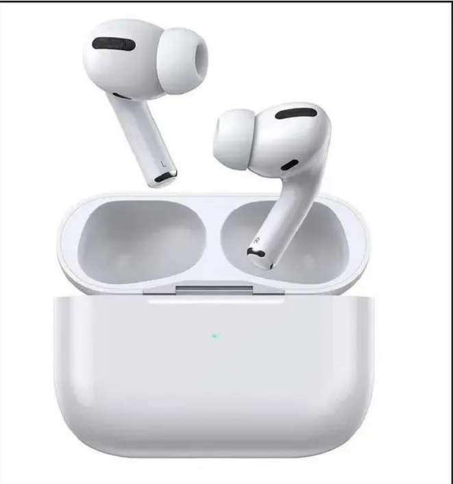 White Wireless Airpods with Active Noise Cancellation and Smart Touch Features