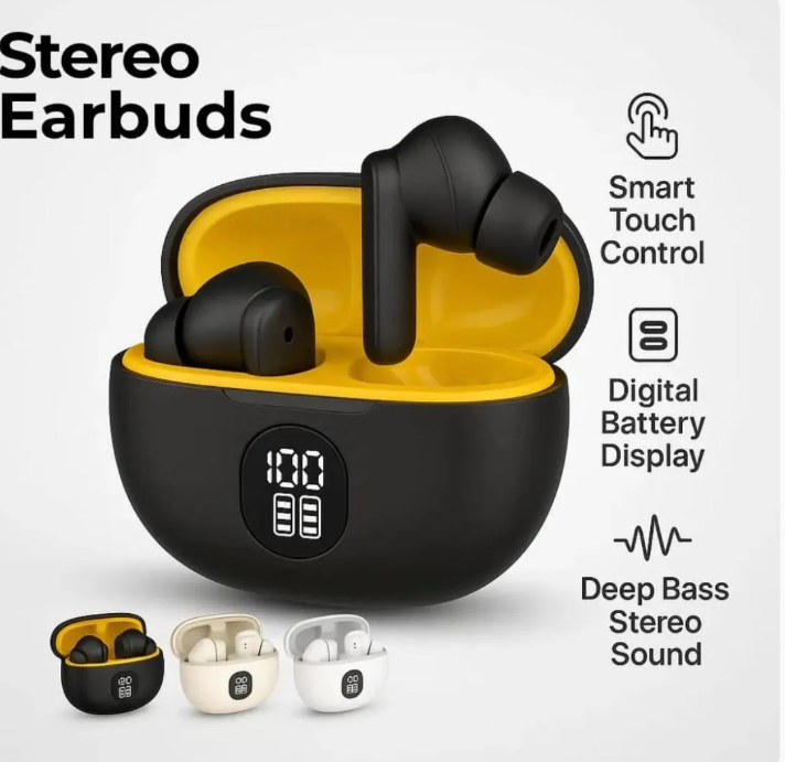 TWS Wireless Earbuds with Led display, ENC noise cancellation, hifi stereo, Bluetooth 5.3