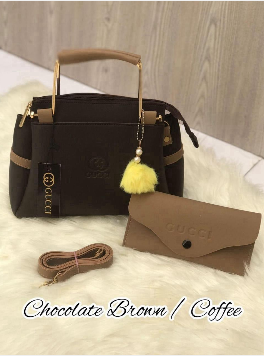 Stylish Girl's Rexine Hand Bag Set - 2 Pcs in Vibrant Colors