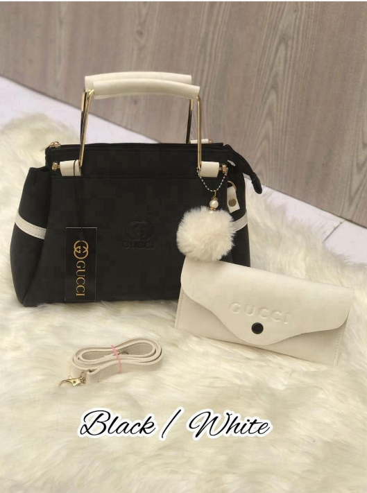 Stylish Girl's Rexine Hand Bag Set - 2 Pcs in Vibrant Colors