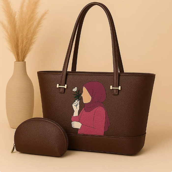 Women's PU Leather Printed Hand Bag Set