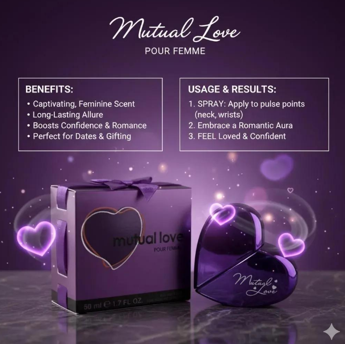 Mutual Love Heart Shape Pour Femme Floral Perfume 50ml | Long Lasting Fragrance